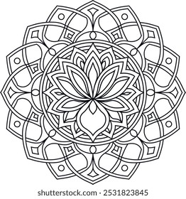 A Beautiful Flower Mandala Design.