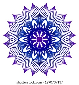 Beautiful Flower Mandalas. Decorative elements. Oriental pattern vector illustration. Islam, Arabic, Indian, pakistan, chinese motifs. Idea for your design, print, fashion. Blue, purple color.