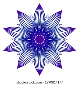 Beautiful Flower Mandalas. Decorative elements. Oriental pattern vector illustration. Islam, Arabic, Indian, pakistan, chinese motifs. Idea for your design, print, fashion. Blue, purple color.