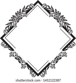 Beautiful flower, modern frame, for wallpaper of various card. Vector