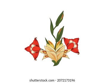 Beautiful flower motif isolated on a white background.