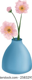 beautiful flower on the aesthetic vases, carnation, leaves,