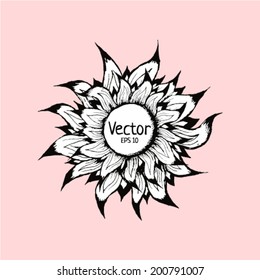 Beautiful flower on pink background. Vector illustration