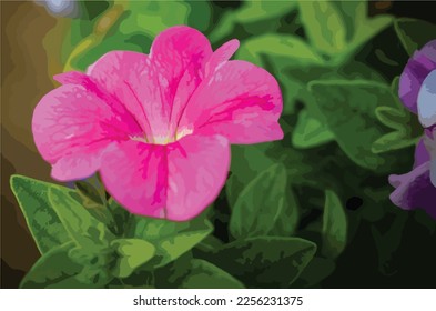Beautiful Flower in the Park Vector  Illustration