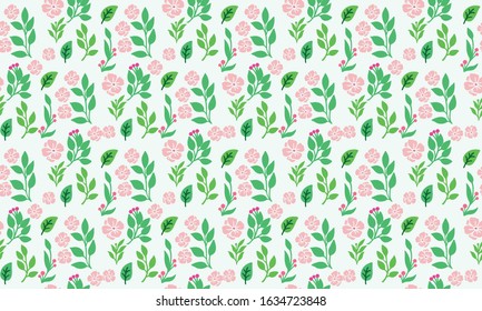 Beautiful flower pattern background for spring, with leaf and floral concept.