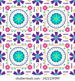 Beautiful flower pattern background template. Colorful style and can be used for decoration, ornate and ornament.