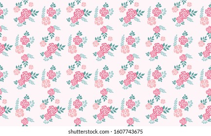 Beautiful flower pattern Background for valentine, with seamless of pink rose flower design.