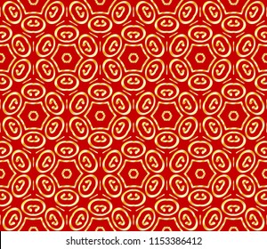 Beautiful flower pattern. decorative seamless ornament. gold, red color. for design, wallpaper, invitation.