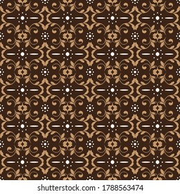 Beautiful flower pattern design on Parang batik with modern brown color.