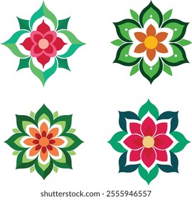 "Beautiful flower pattern design vector illustration featuring intricate floral elements in vibrant colors. Perfect for use in prints, textiles, wallpapers, and digital projects. High-quality