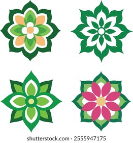 "Beautiful flower pattern design vector illustration featuring intricate floral elements in vibrant colors. Perfect for use in prints, textiles, wallpapers, and digital projects. High-quality