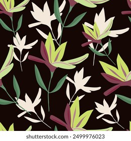 Beautiful Flower Pattern, Floral Seamless Digital Design,Watercolor Textile Allover Abstract Design.