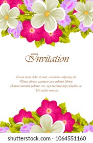 beautiful flower pattern frame for your invitation cards design, greeting cards, postcards for birthday, Valentine's day, wedding or party and more. Vector illustration.