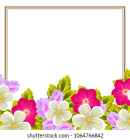 beautiful flower pattern frame for your invitation cards design, greeting cards, postcards for birthday, Valentine's day, wedding or party and more. Vector illustration.