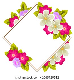 beautiful flower pattern frame for your invitation cards design, greeting cards, postcards for birthday, Valentine's day, wedding or party and more. Vector illustration.