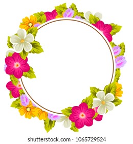 beautiful flower pattern frame for your invitation cards design, greeting cards, postcards for birthday, Valentine's day, wedding or party and more. Vector illustration.