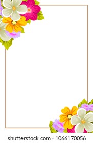 beautiful flower pattern frame for your invitation cards design, greeting cards, postcards for birthday, Valentine's day, wedding or party and more. Vector illustration.