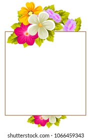 beautiful flower pattern frame for your invitation cards design, greeting cards, postcards for birthday, Valentine's day, wedding or party and more. Vector illustration.