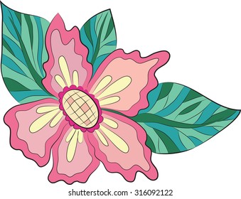 Beautiful flower with pattern mosaic