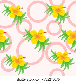 Beautiful flower pattern on the pink background 