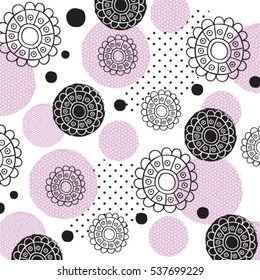beautiful flower pattern on white background, wrapping paper, bedding pattern vector illustration