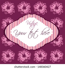 Beautiful flower pattern with retro label
