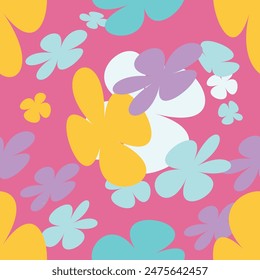 Beautiful flower pattern in small abstract flowers. Small colorful flowers. Multicolor background. Ditsy print. Floral seamless background. Vintage template for fashion prints. 