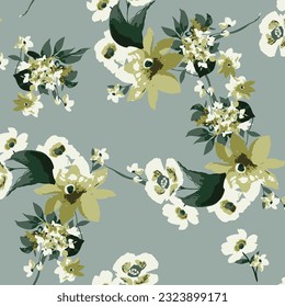 bonito patrón de flores adecuado para la decoración textil o de pared