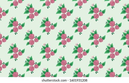 Beautiful flower pattern for valentine, with leaf and flower modern drawing.