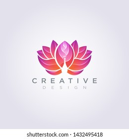 Beautiful Flower and Peacock Vector Illustration Design Clipart Symbol Logo Template.