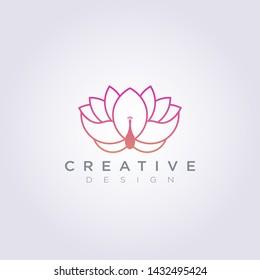 Beautiful Flower and Peacock Vector Illustration Design Clipart Symbol Logo Template.