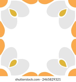 beautiful flower petal frame decoration