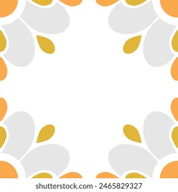 beautiful flower petal frame decoration