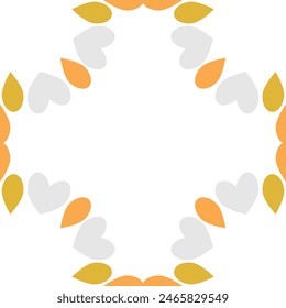 beautiful flower petal frame decoration