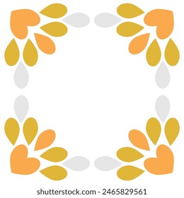 beautiful flower petal frame decoration
