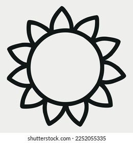 Beautiful flower petals for colouring vector illustration