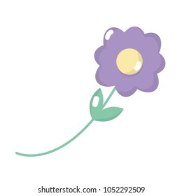 beautiful flower with petals and leaves design