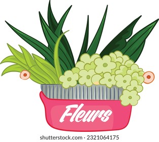 Beautiful Flower in the Pink Bucket 