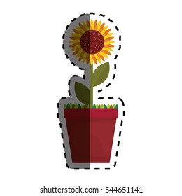 Beautiful flower plant icon vector illustration graphic design