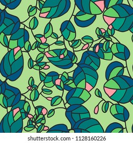 Beautiful flower and plants seamless pattern