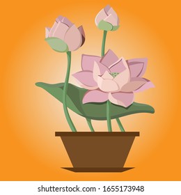 beautiful flower an pot design illustration arts
