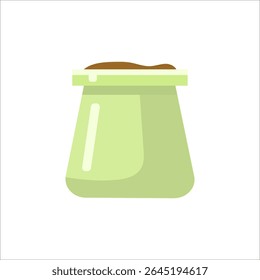 Beautiful flower pots isolated on white background for planting seeds and houseplants, Hand drawn vector Flat illustration of gardening items for garden spring work, Simple green pot without plant