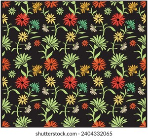 hermosa impresión de flor en ambos lados repetir archivo de impresión vectorial.