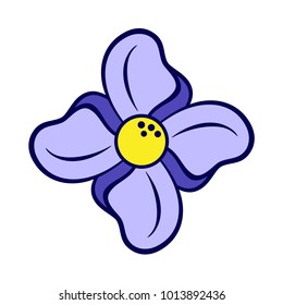 Beautiful flower purple drawing isolated vector illustration design