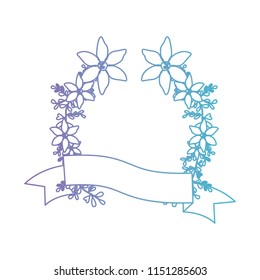beautiful flower and ribbon circular frame