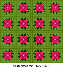 beautiful flower seamless ornament pattern vector editable color