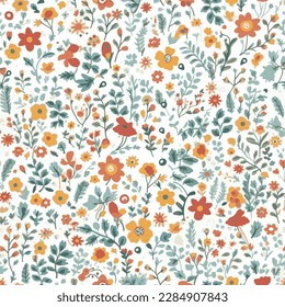 Beautiful flower seamless pattern on white background. floral pattern high quality design