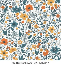 Beautiful flower seamless pattern on white background. floral pattern high quality design