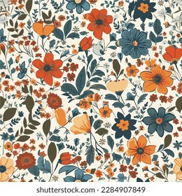 Beautiful flower seamless pattern on white background. floral pattern high quality design