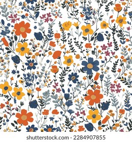 Beautiful flower seamless pattern on white background. floral pattern high quality design